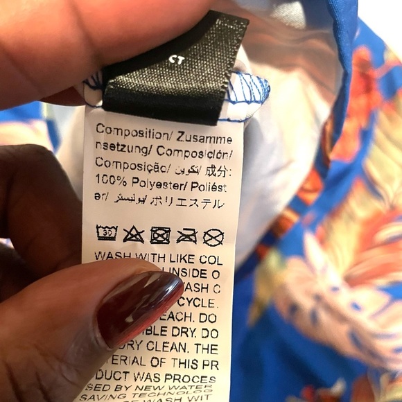 SHEIN Curve Blue Tropical Leaf Print Bohemian Flowy Jumpsuit Romper Size 2XL - Picture 13 of 14